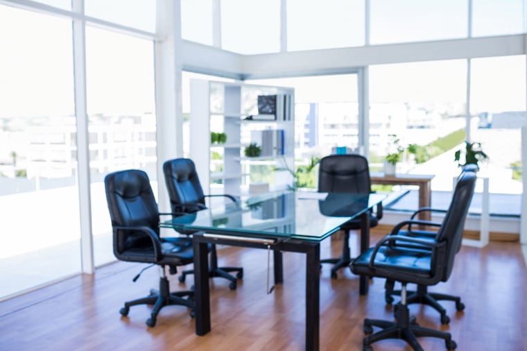 Meeting room with back swivel chair in office
