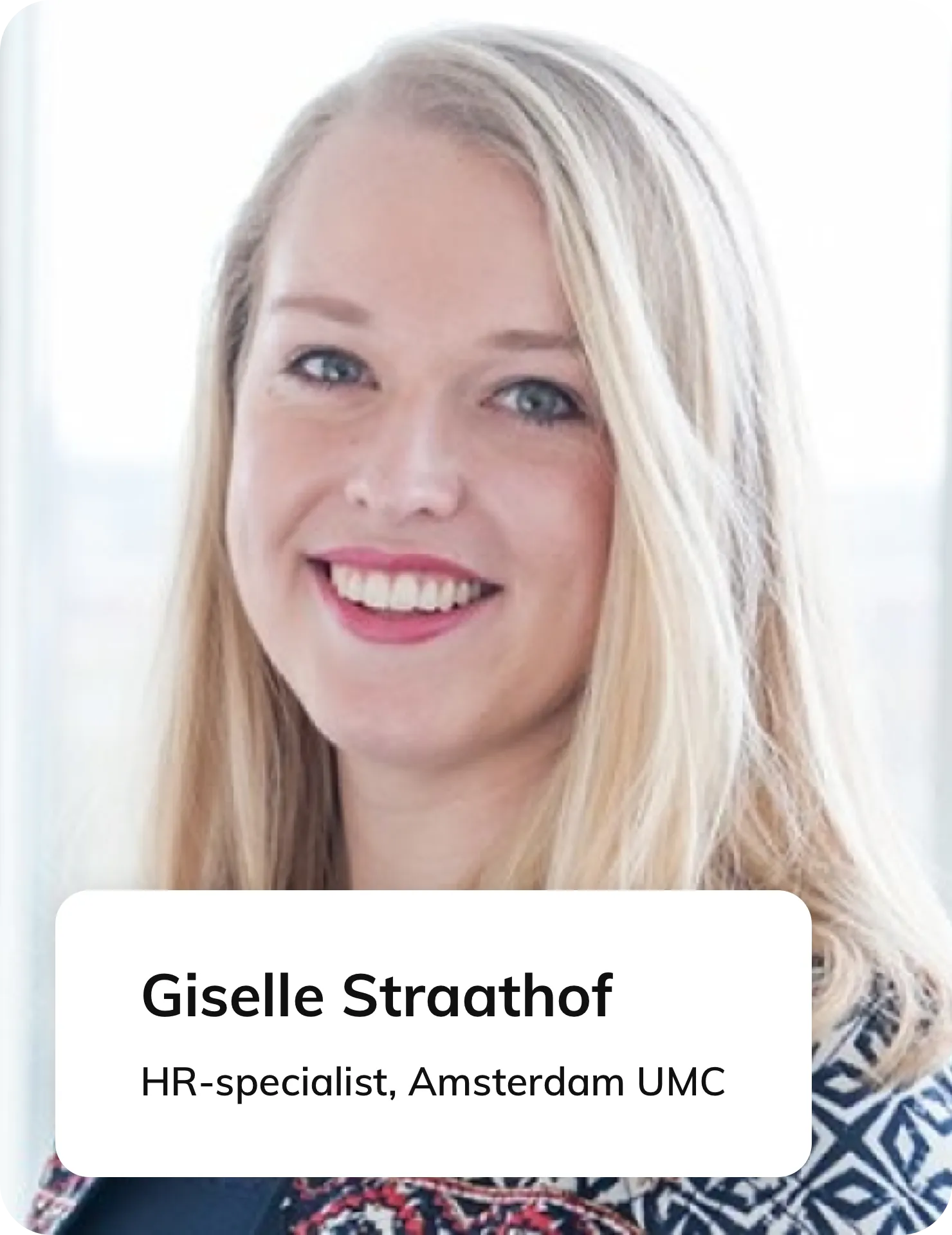 Giselle Straathof, HR-specialist bij Amsterdam UMC