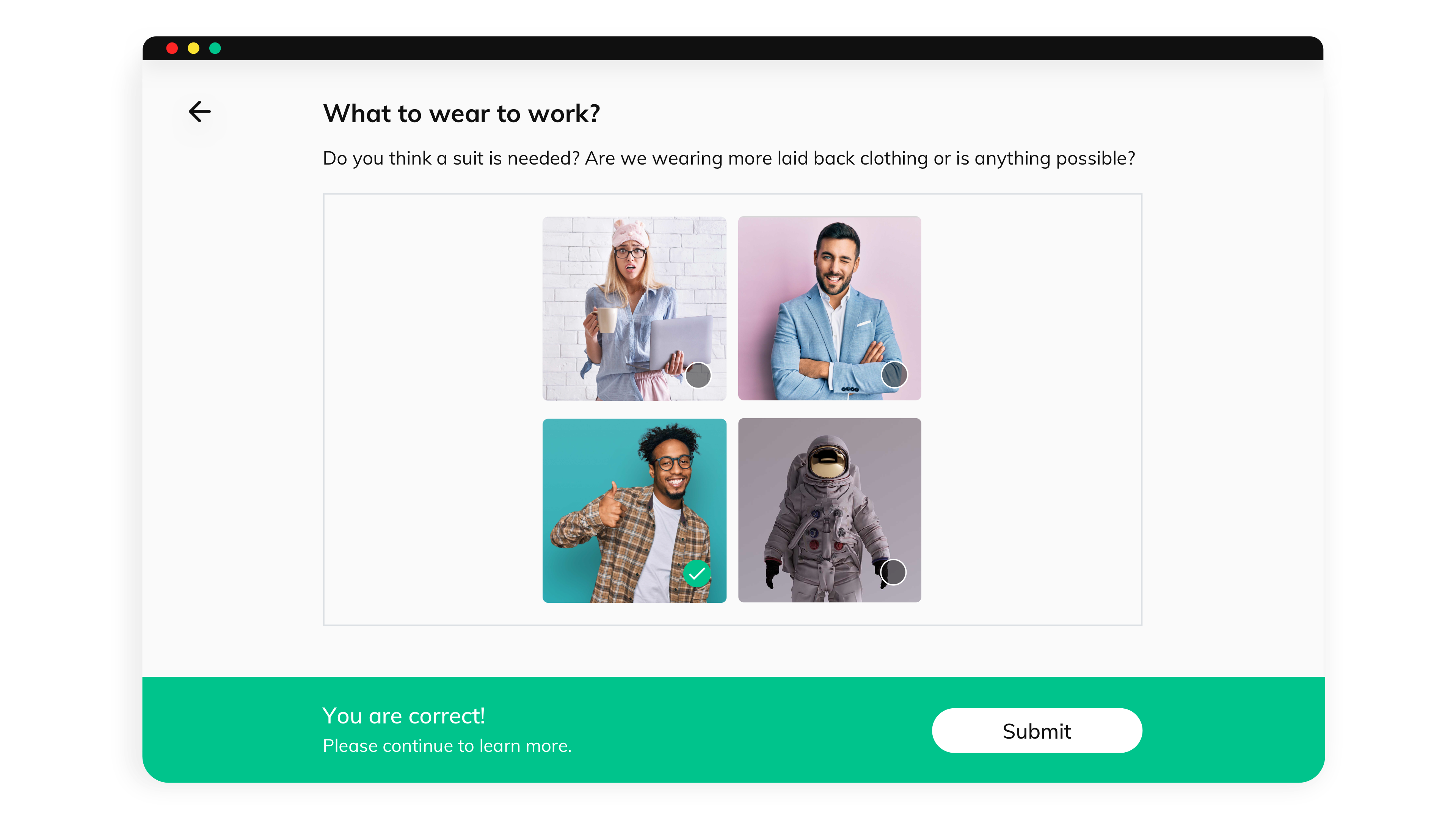 Quiz about dresscodes