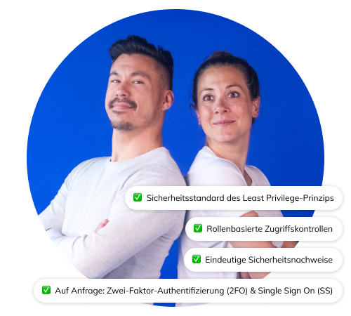 Zwei Menschen mit professionellem Aussehen
